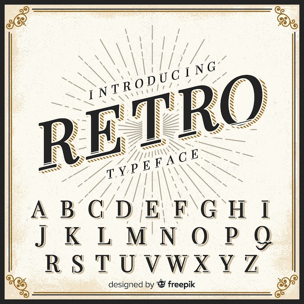 Free Vector retro alphabet