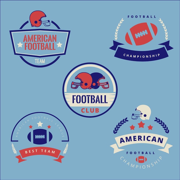 Free Vector retro american football badge collection