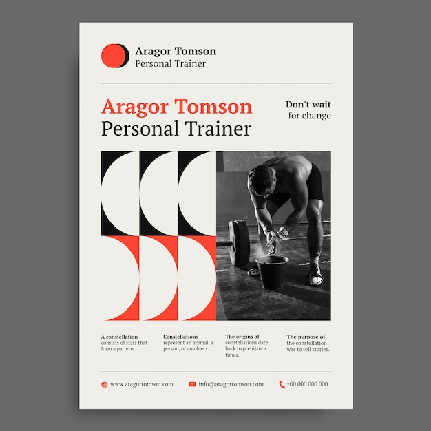 Free Vector retro aragor personal trainer poster