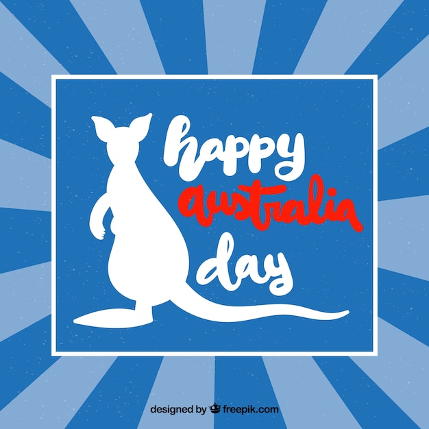 Free Vector retro australia day design with kangaroo