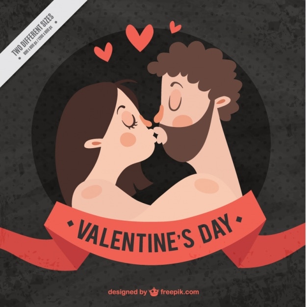 Free Vector retro background of couple kissing