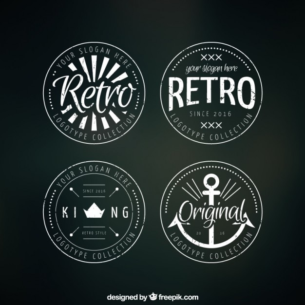 Free Vector retro badge collection