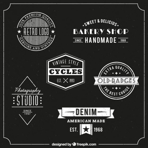 Free Vector retro badges collection