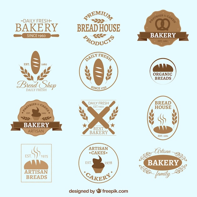 Retro bakery badges