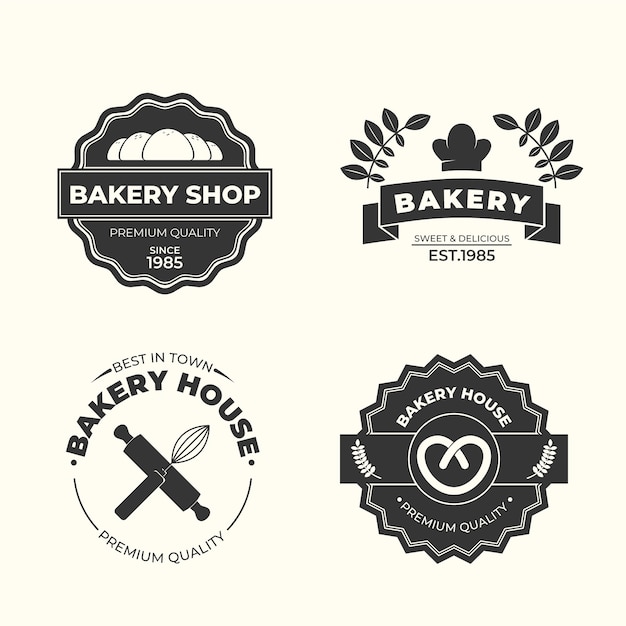 Free vector retro bakery logo template