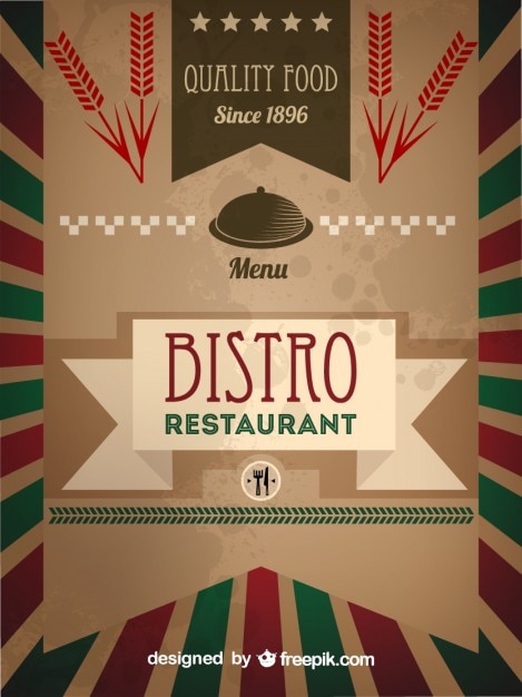 Free vector retro bistro menu template