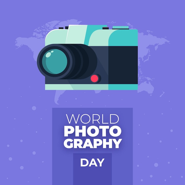 Free Vector retro camera flat design world photography day