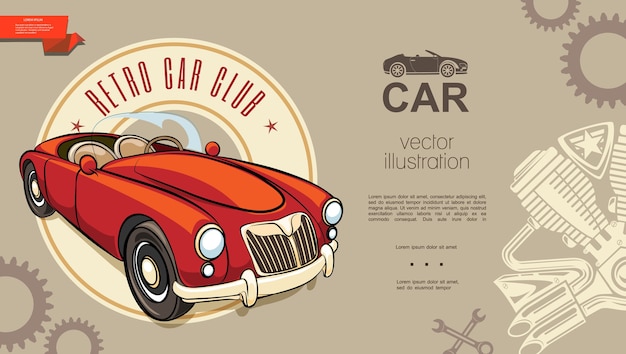 Free Vector retro car club background 