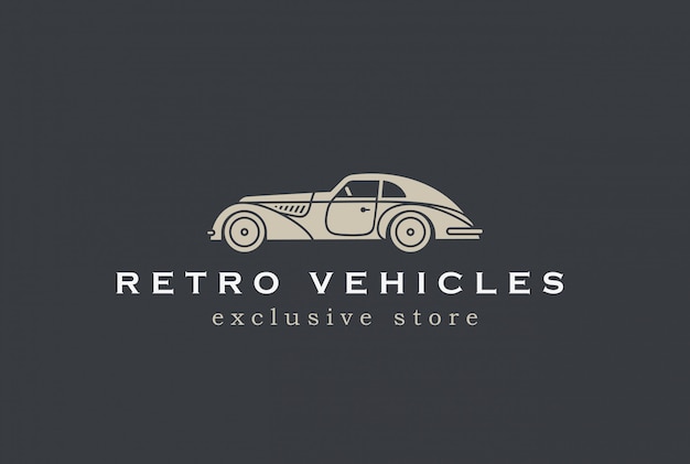 Retro Car Logo vector icon