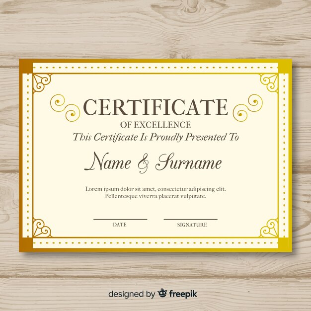 Retro certificate template