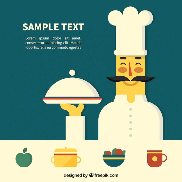 Free Vector retro chef template