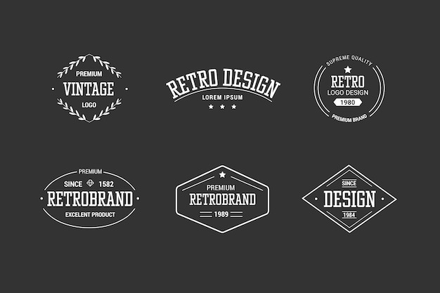 Free vector retro collection of business company logo