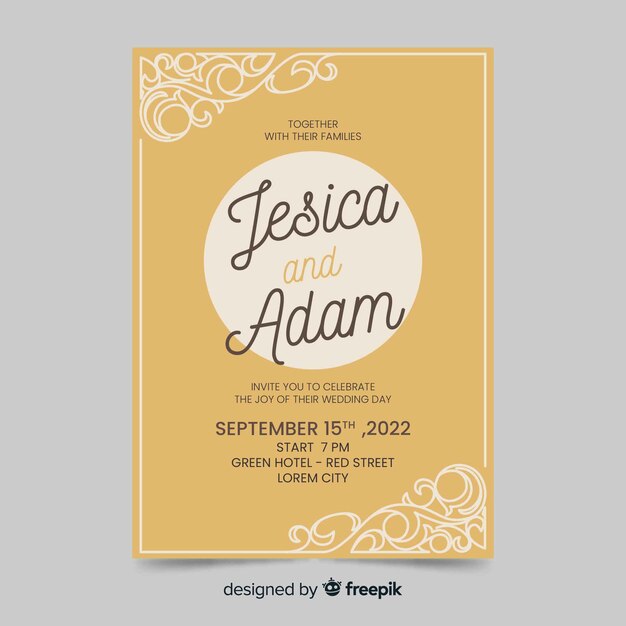 Retro design wedding invitation