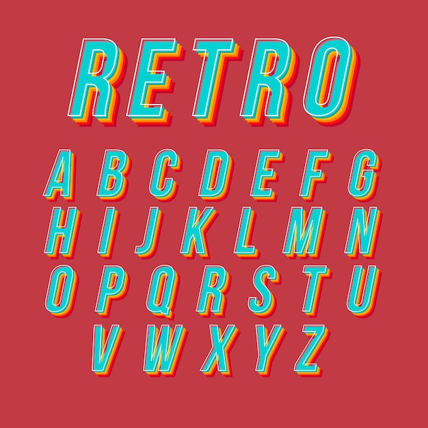 Retro design with alphabet