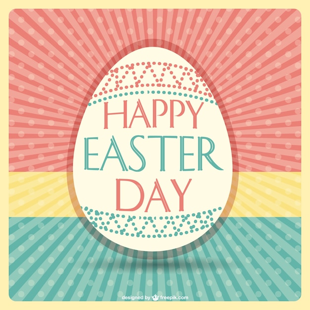 Free Vector retro easter card 