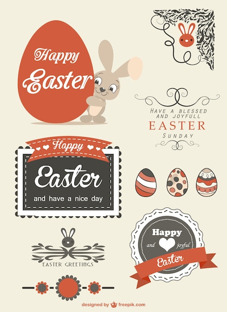 Free Vector retro easter graphics