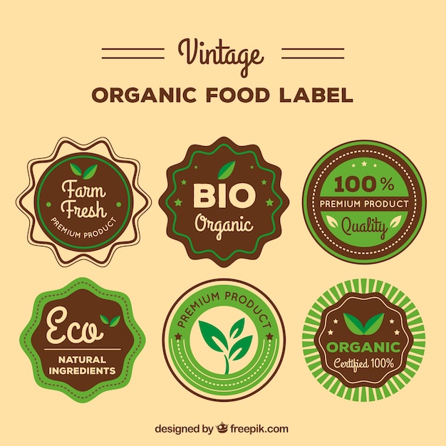 Retro eco-friendly stickers set