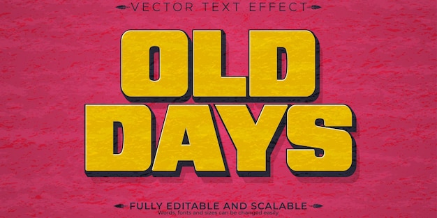 Free Vector retro editable text effect editable old and days text style