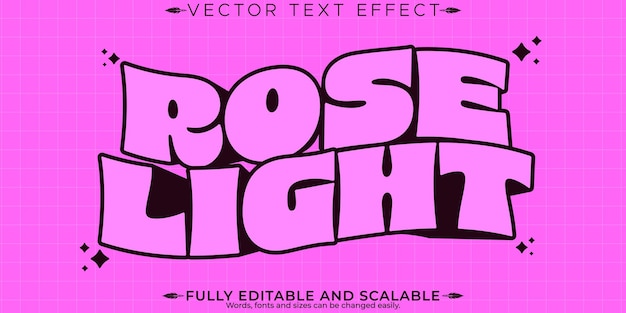 Free vector retro editable text effect editable pink and vintage text style