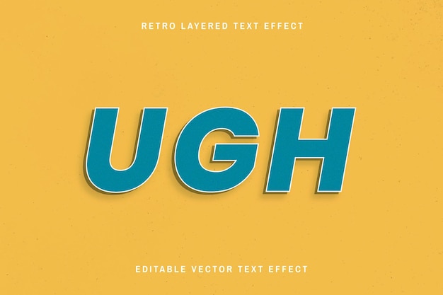 Free vector retro editable text effect vector shadow font