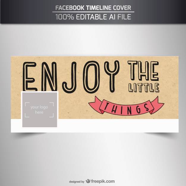 Free Vector retro facebook cover in lettering style