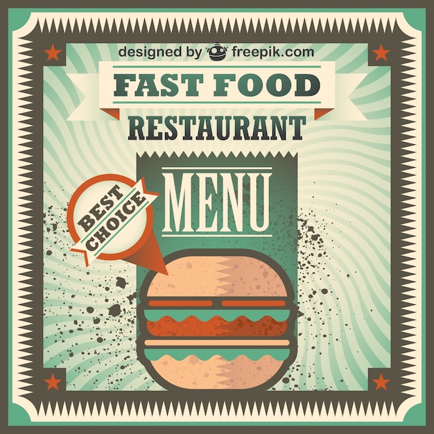 Retro Fast Food Menu Design