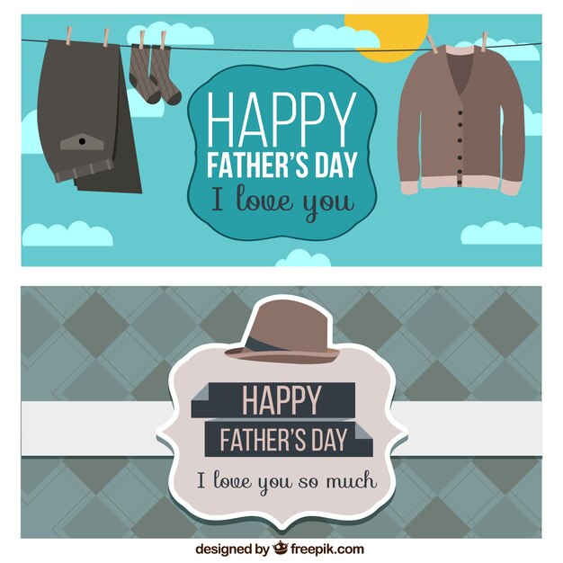 Retro father's day banners