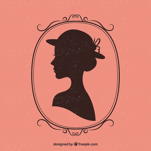 Free Vector retro female silhouette