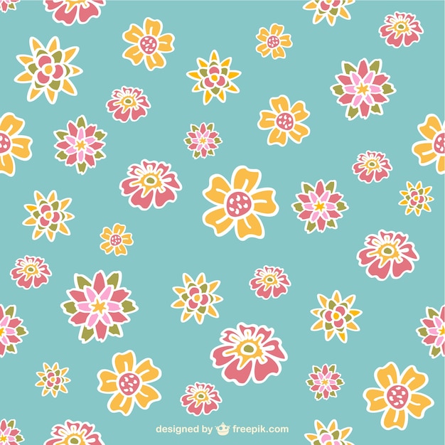 Retro flowers pattern design 