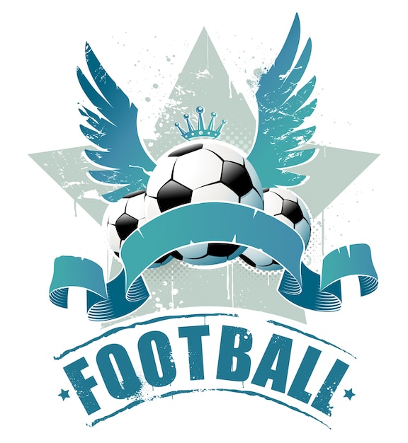 retro football badge with wings