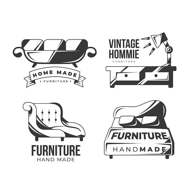 Retro furniture logo collection