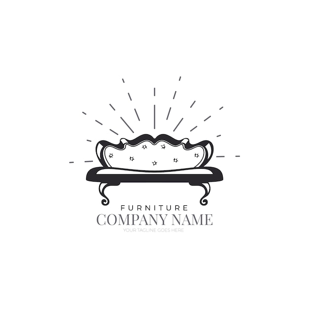 Retro furniture logo template concept