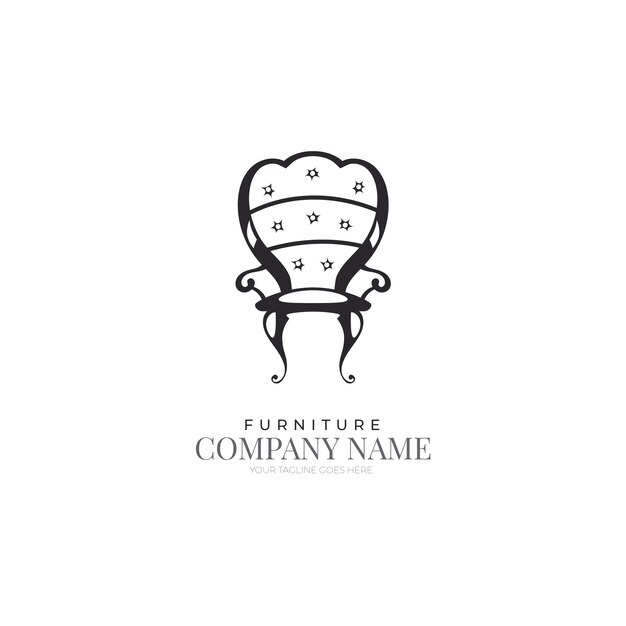 Retro furniture logo template