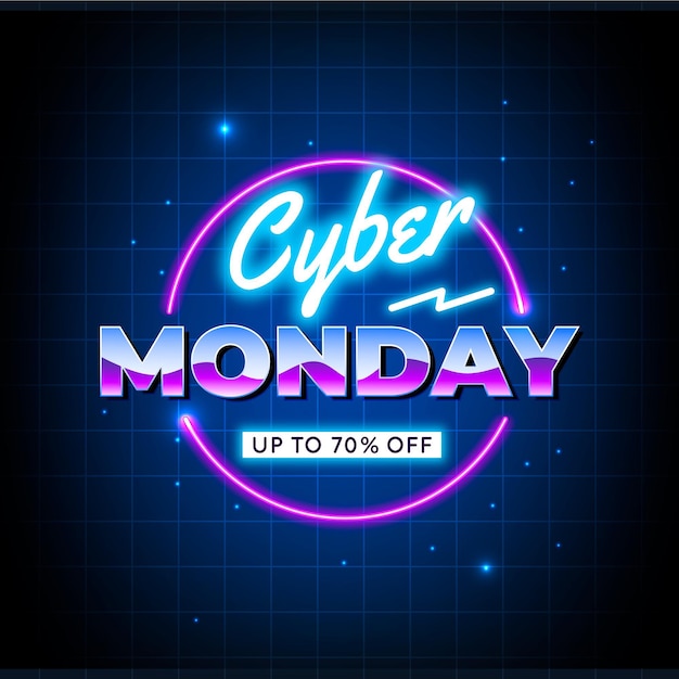 Retro futuristic cyber monday