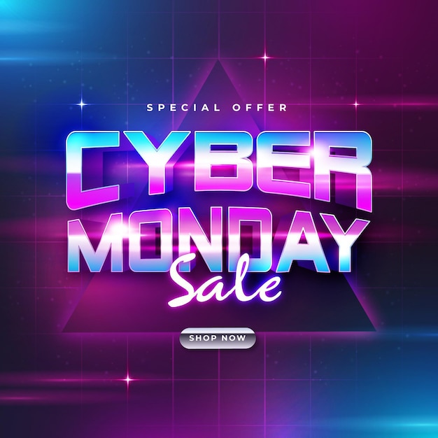 Retro futuristic cyber monday