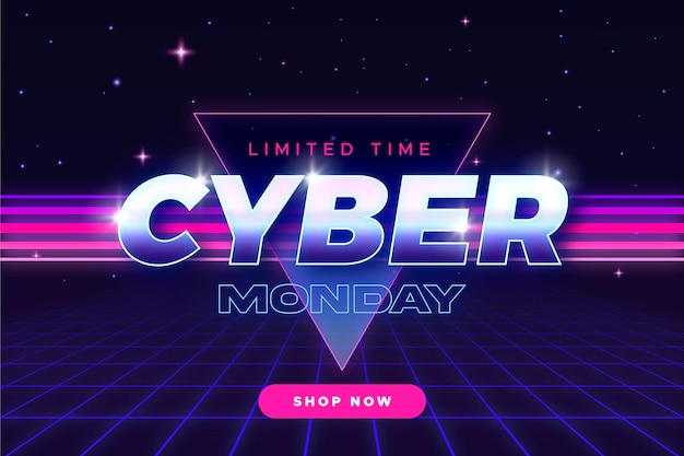 Retro futuristic cyber monday