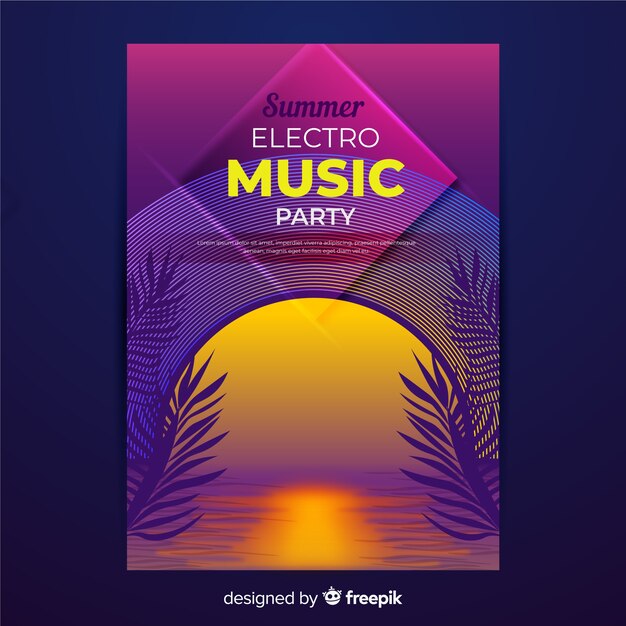 Retro futuristic music poster template