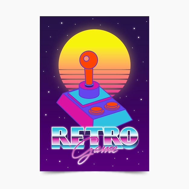 Free vector retro gaming poster template