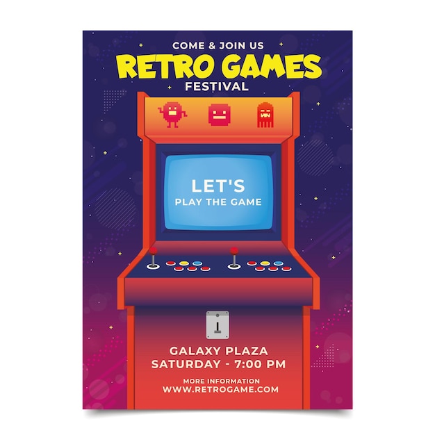 Retro gaming poster template