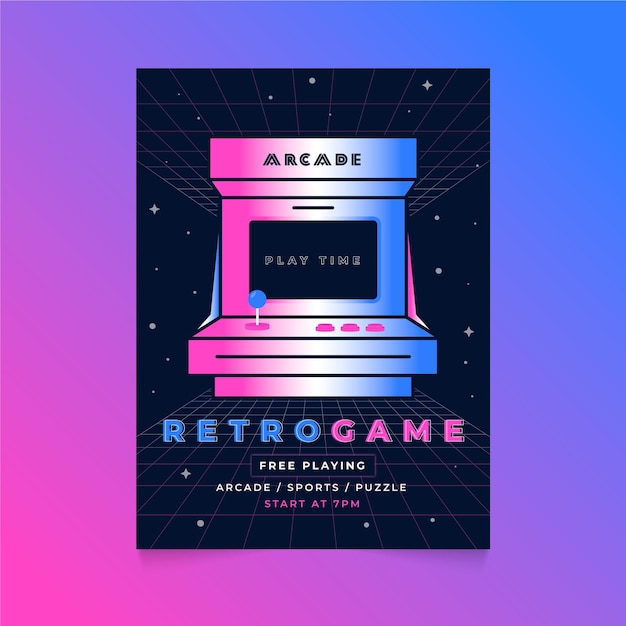 Retro gaming poster template