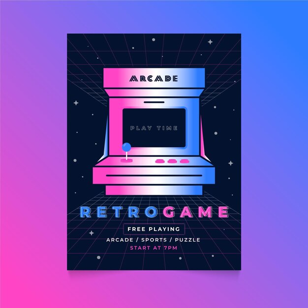 Retro gaming poster template