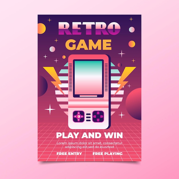 Retro gaming poster template