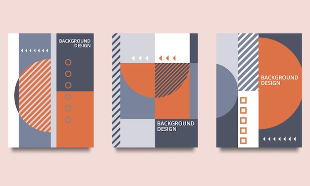 Retro geometric covers set Vector Illustration