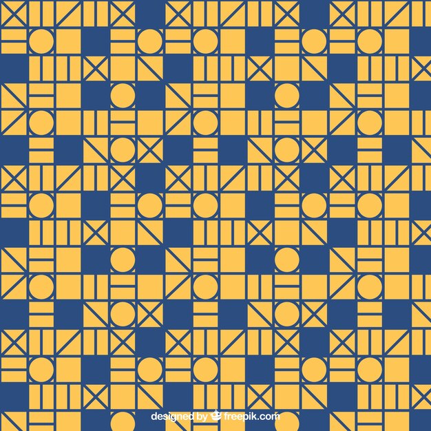 Retro geometric mosaic pattern