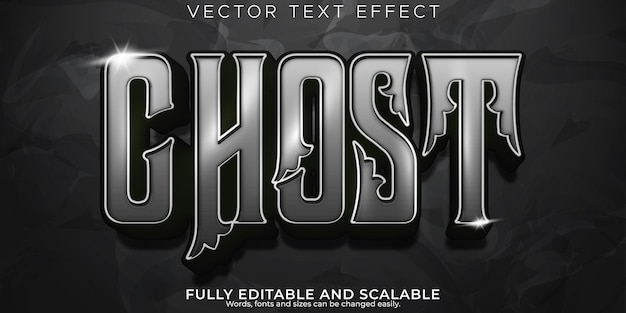 Retro ghost text effect editable horror and scary text style