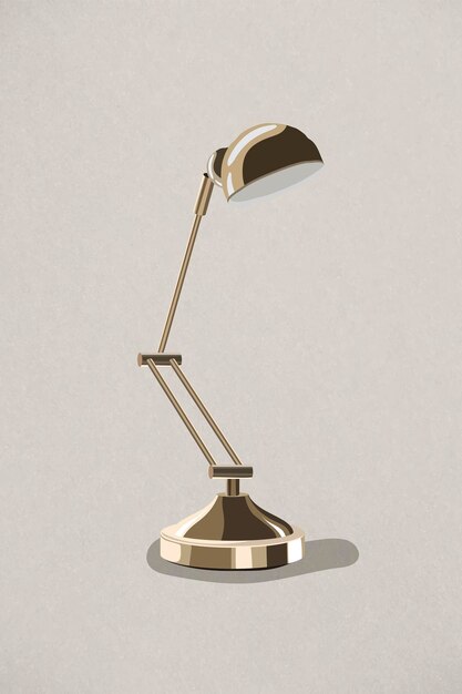 Retro gold lamp design element 