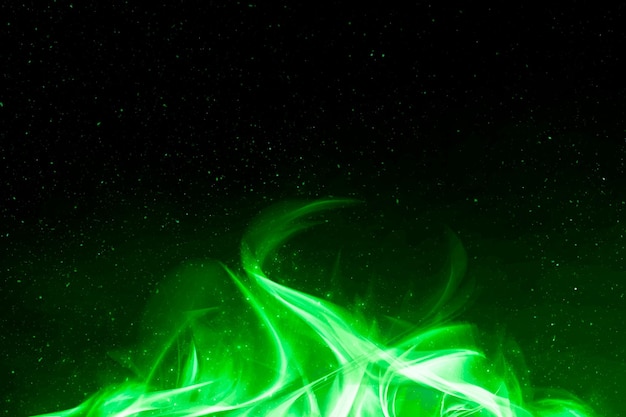 Retro green fire flame vector border