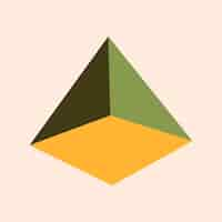 Free vector retro green pyramid geometrical shape vector