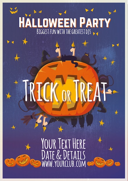 Retro halloween party poster