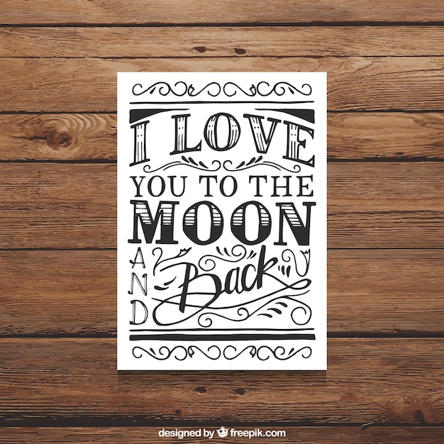 Free Vector retro handwritten card for valentines day